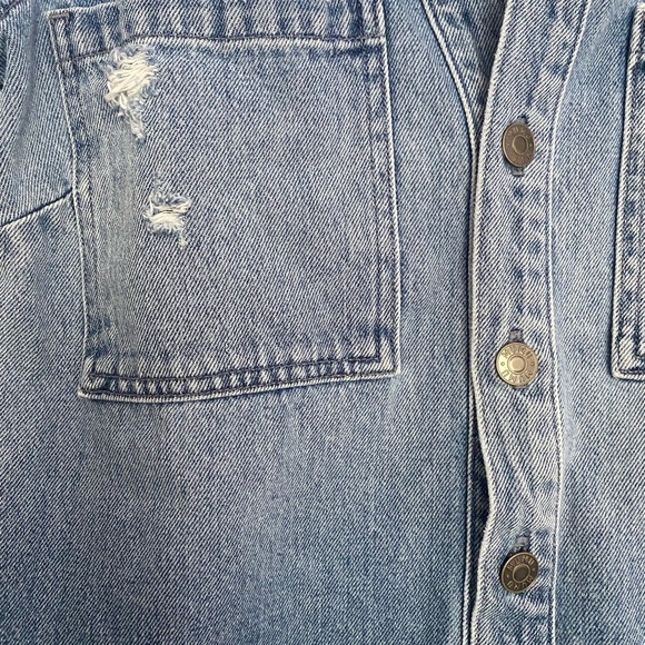 Denim Short Sleeve Romper - Picture 8 of 8